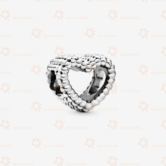 Pandora Beaded Open Heart Charm - Picture 1 of 5